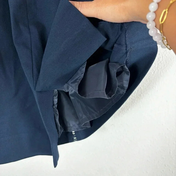 J. Crew Navy Blue Ladder Stitch Sheath Dress Bi-Stretch Cotton fully lined sz 0 - Picture 7 of 11